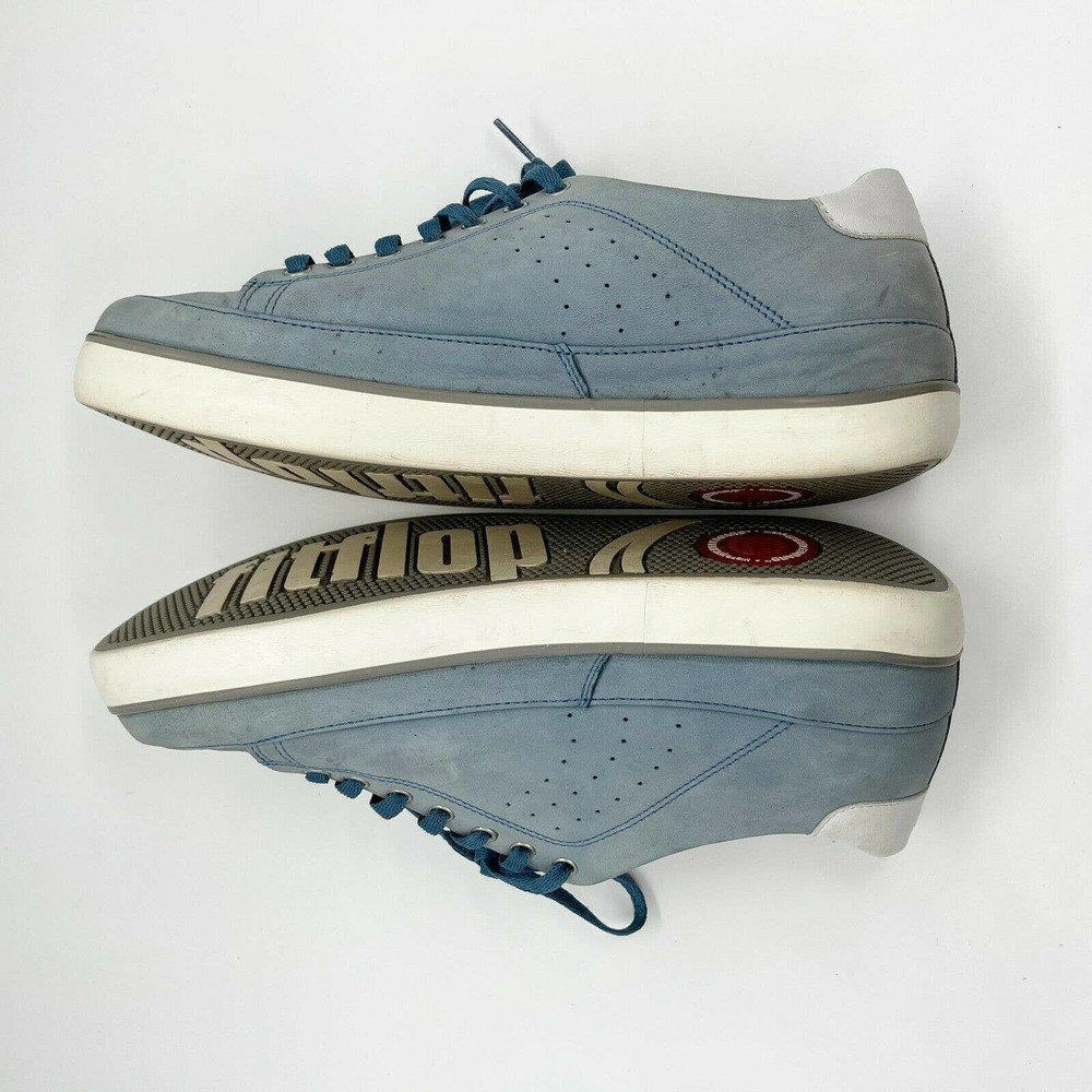 Fitflop Supertone Nubuck Skate Sneaker Shoes Sz 11 Mens Blue Lace Up Perforated - Picture 4 of 8